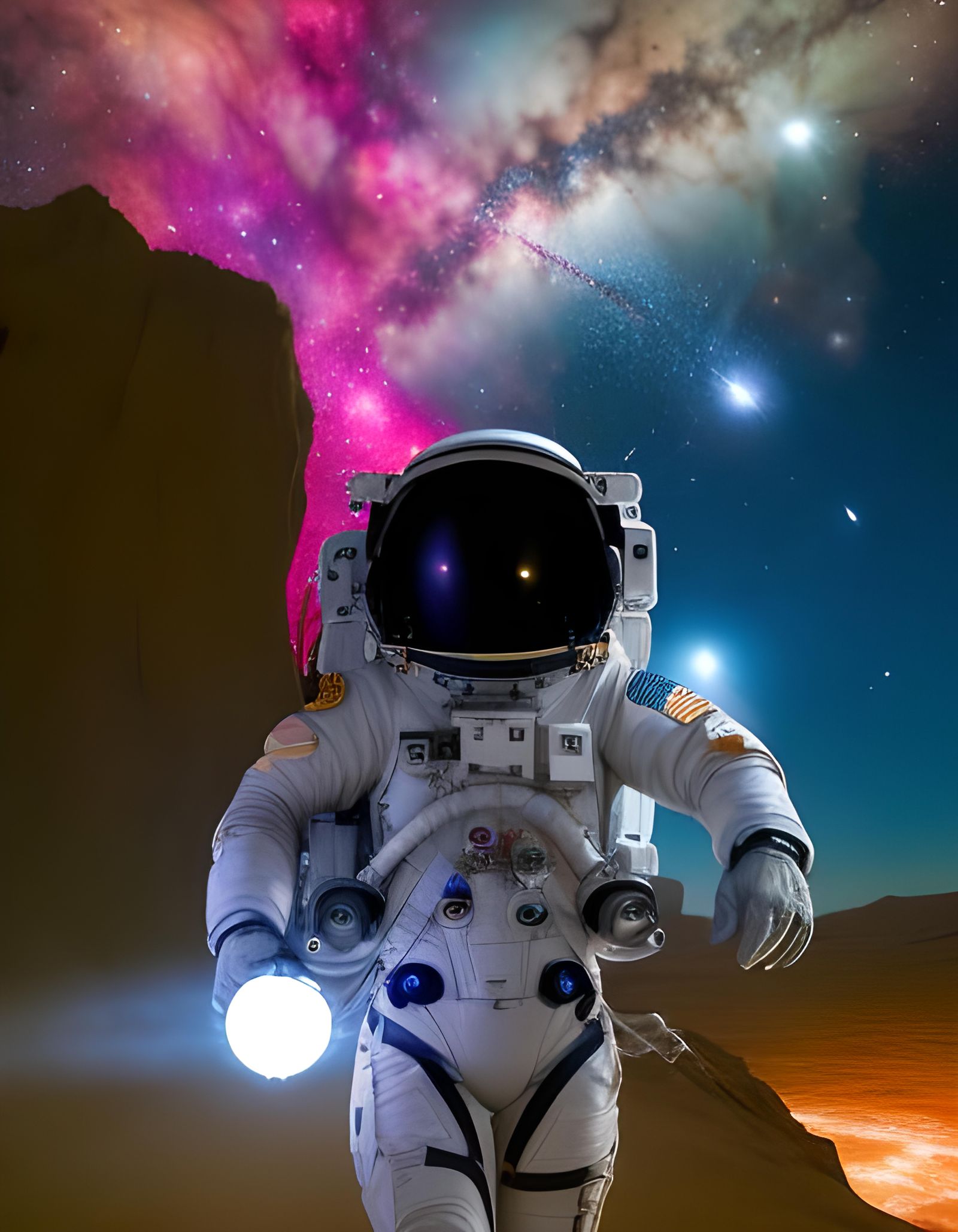 Astronaut Bikini and Rocket Launch: Microscopic Art