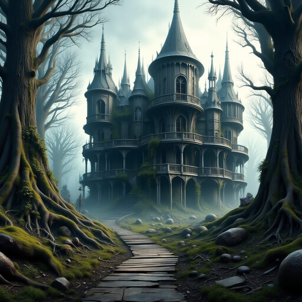 Haunted Mansion in Dark Fantasy Style
