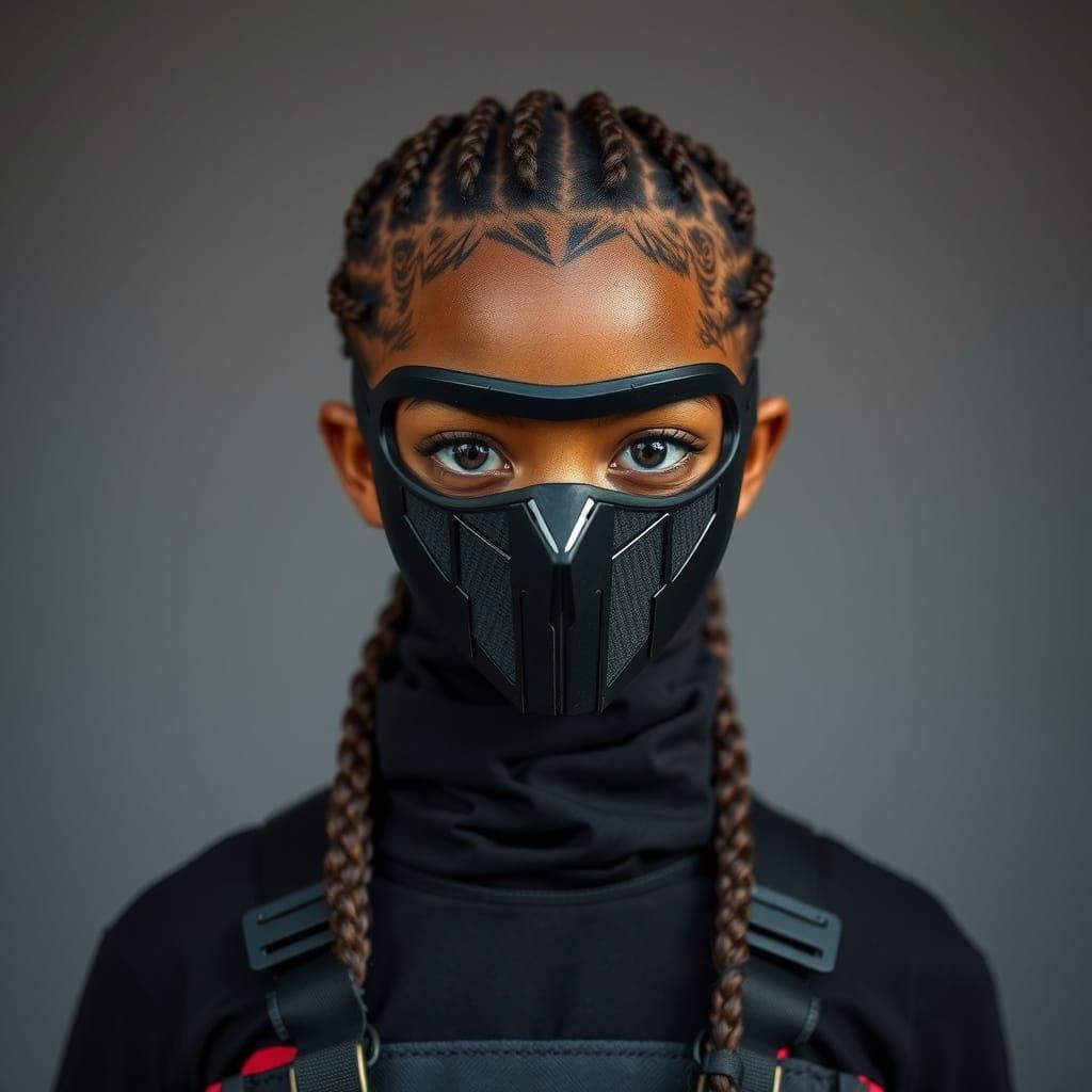 Raven Noir: Girl in Mask, Industrial Aesthetic