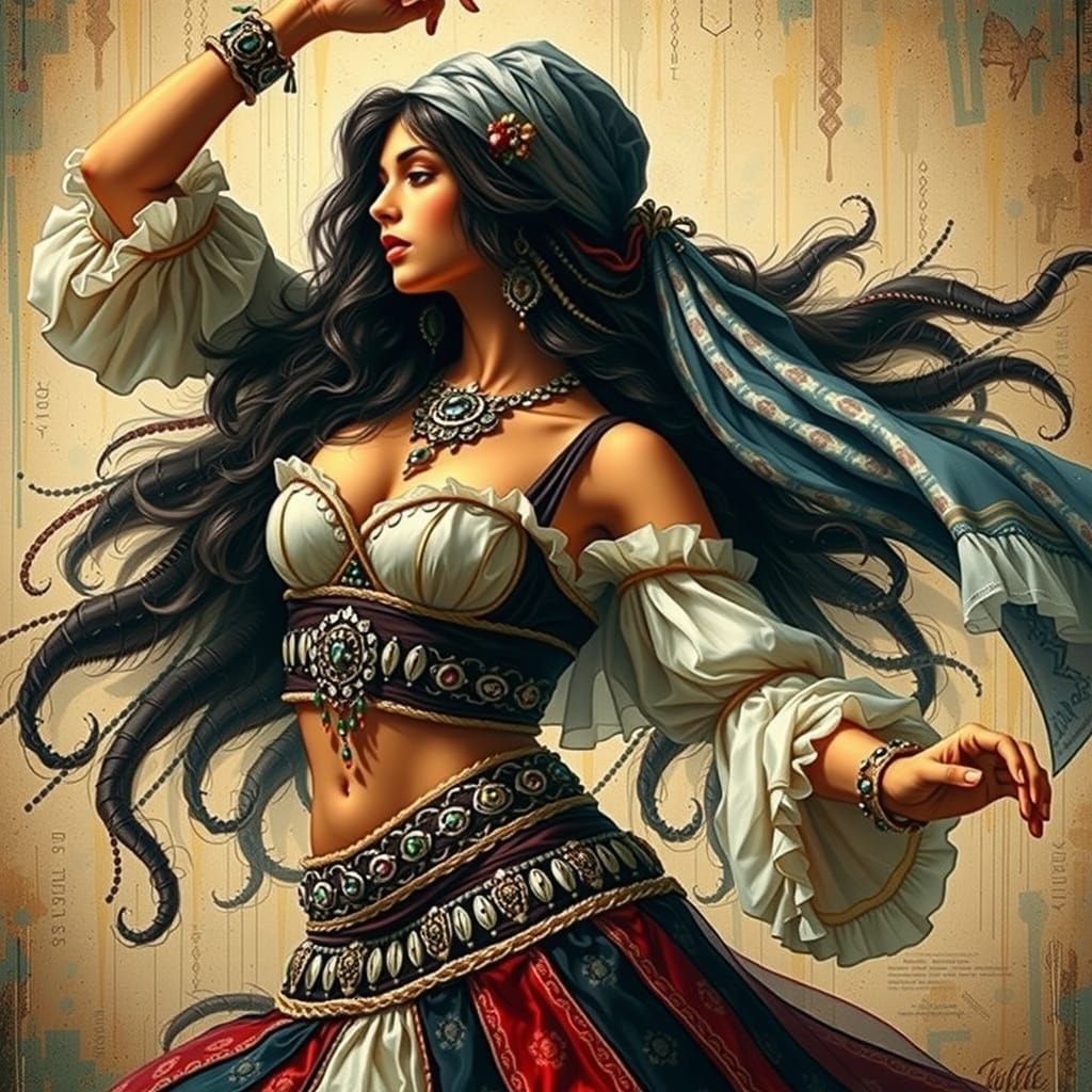 „Die geheimnisvolle Tänzerin: Eine Romanin voller Leidenschaft und Eleganz in fünfzehn Wörtern“