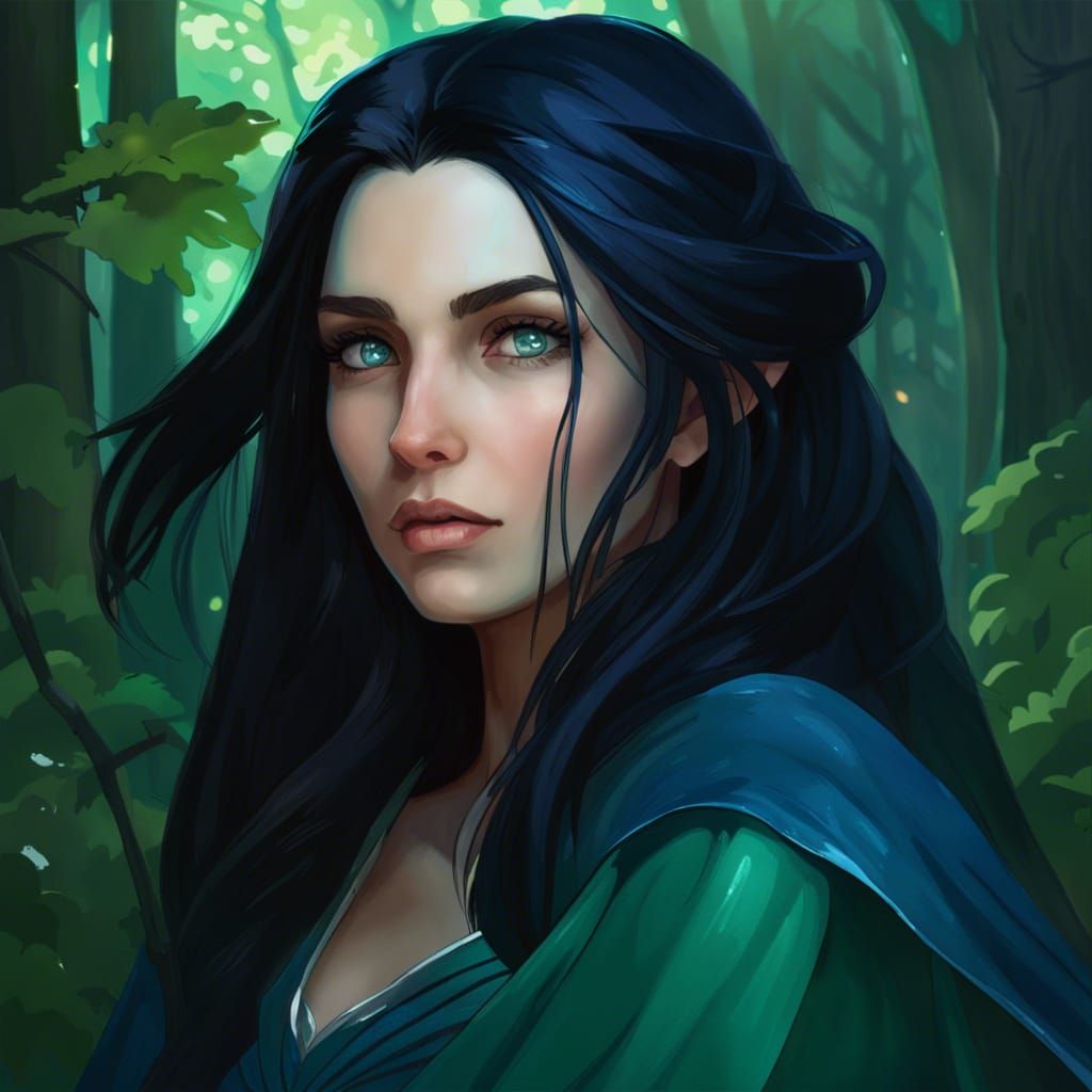 Beautiful Elf Portrait in Hyperdetailed Style