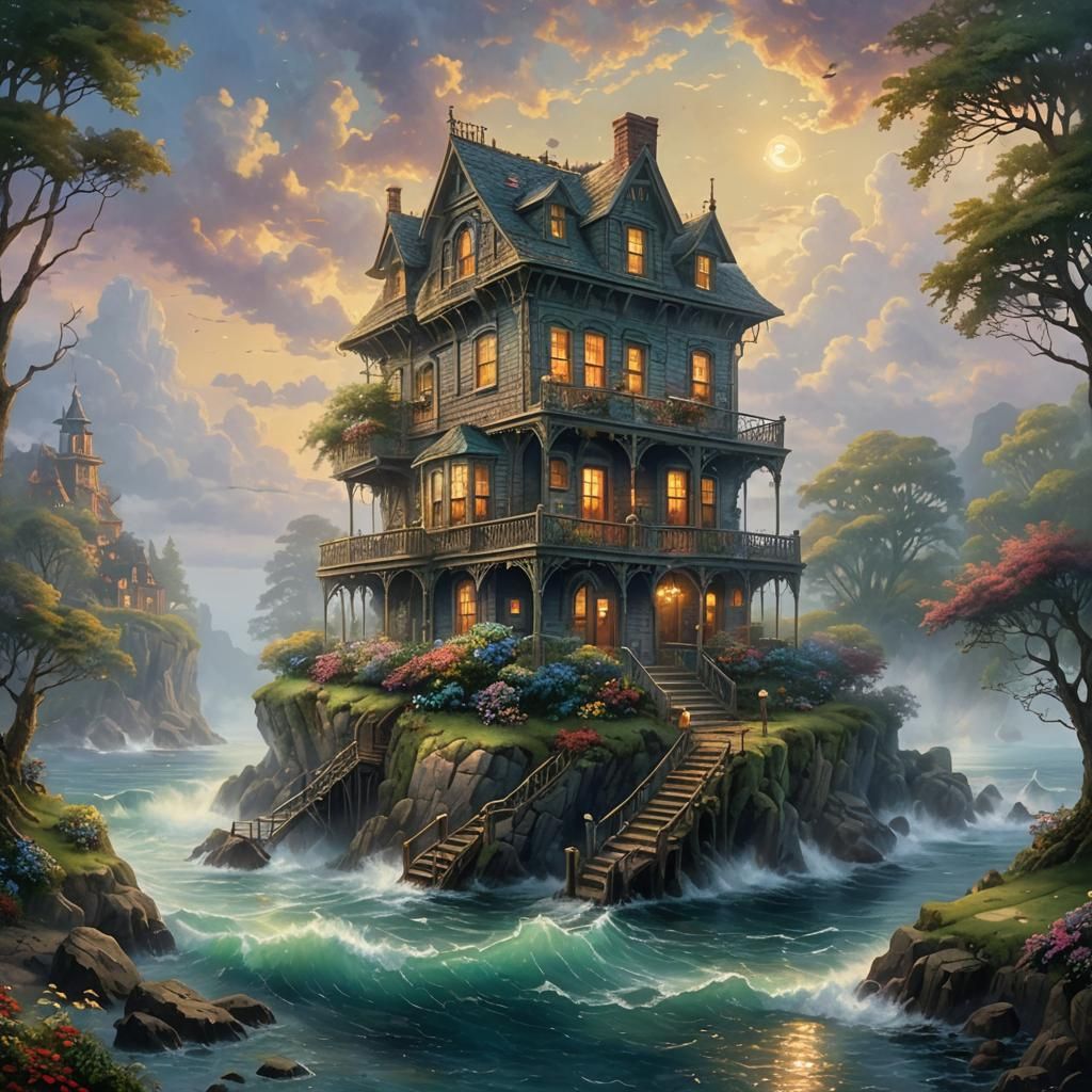 Fantasy Island: Rickety House in Ethereal Mist