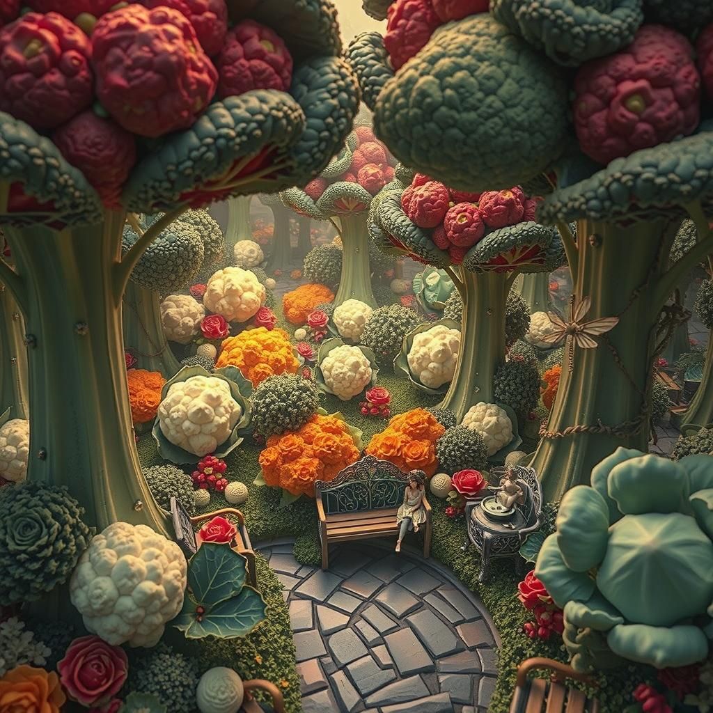 Enchanted Vegetable Forest in a Miniature World