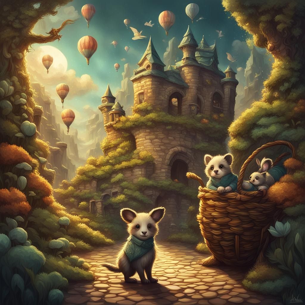 Charming Illustrations of Animals and Fantasy Elements