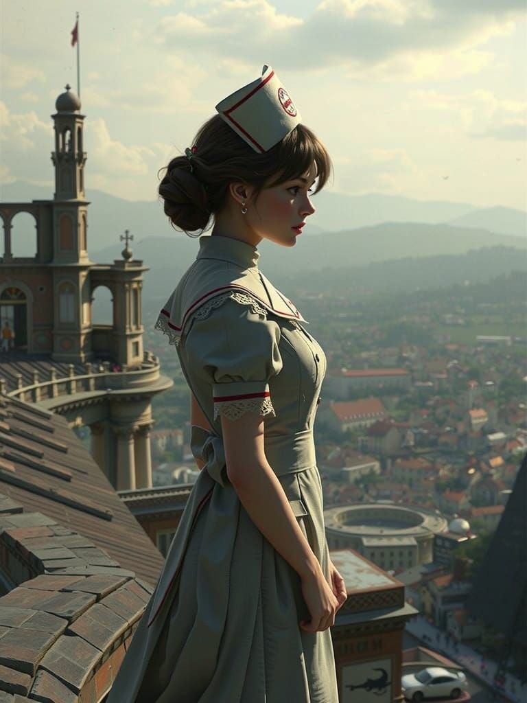 English Nurse Catherine Barkley in Moe Anime Style