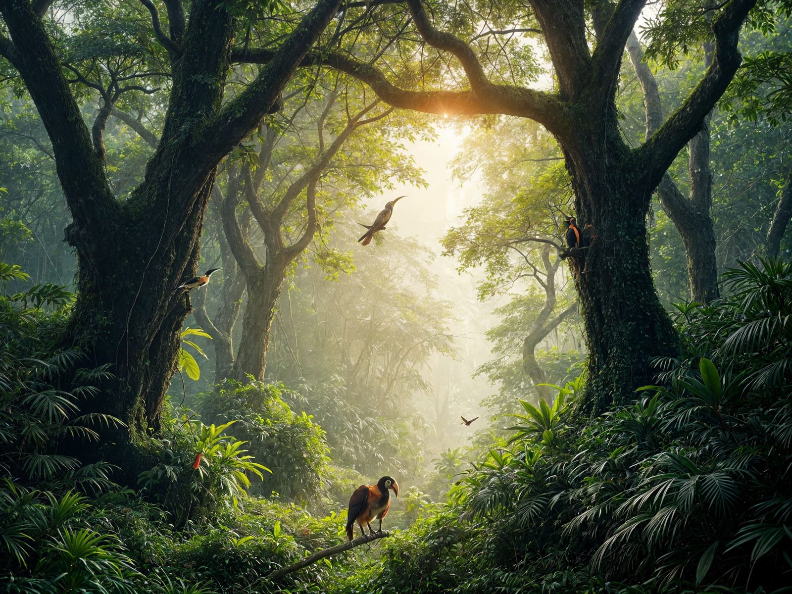 Lush Jungle Scene in Cinematic Style