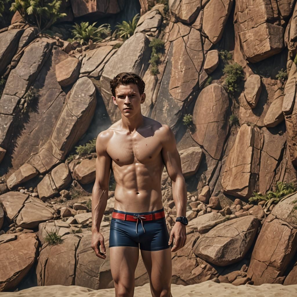 Provocative Male Figure: Detailed Matte Painting