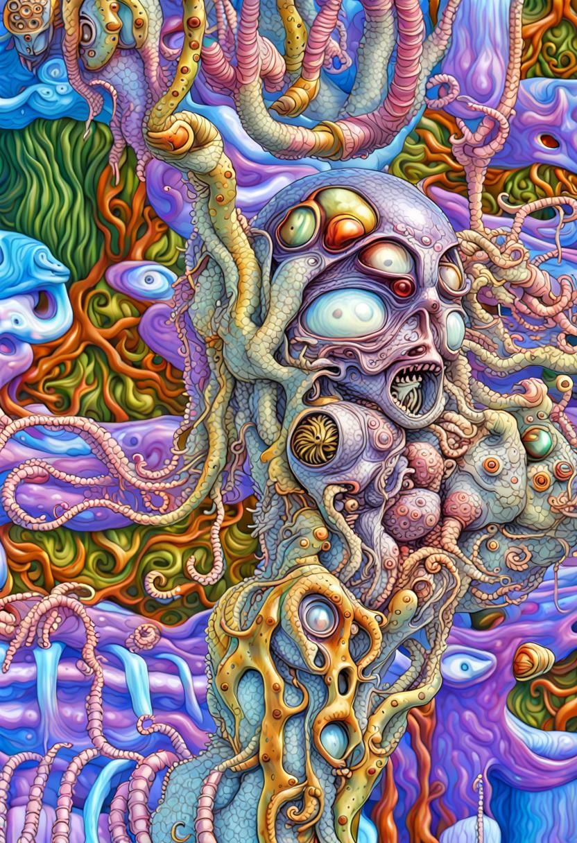 Horrific Mutant Creature in Cronenberg Style