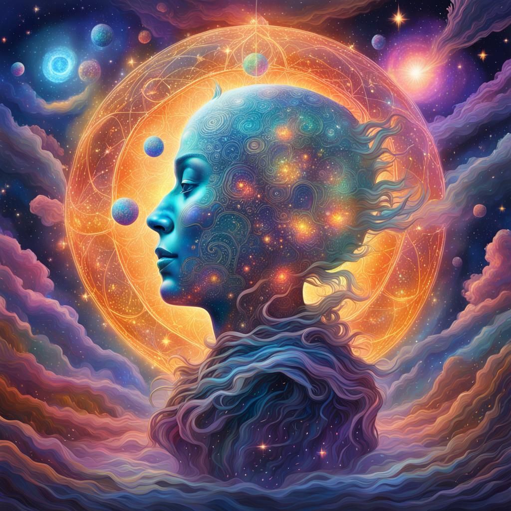 Holographic Cosmic World Inspired by Visionary Art