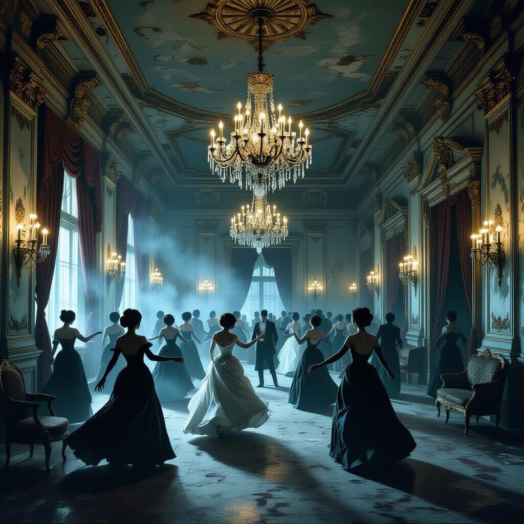 Spectral Dance in Decaying Baroque Ballroom
