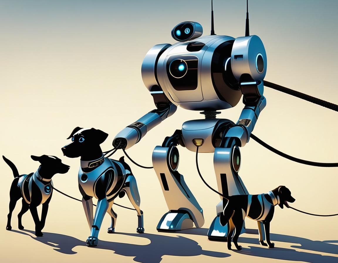 Futuristic Robot Dog Walker