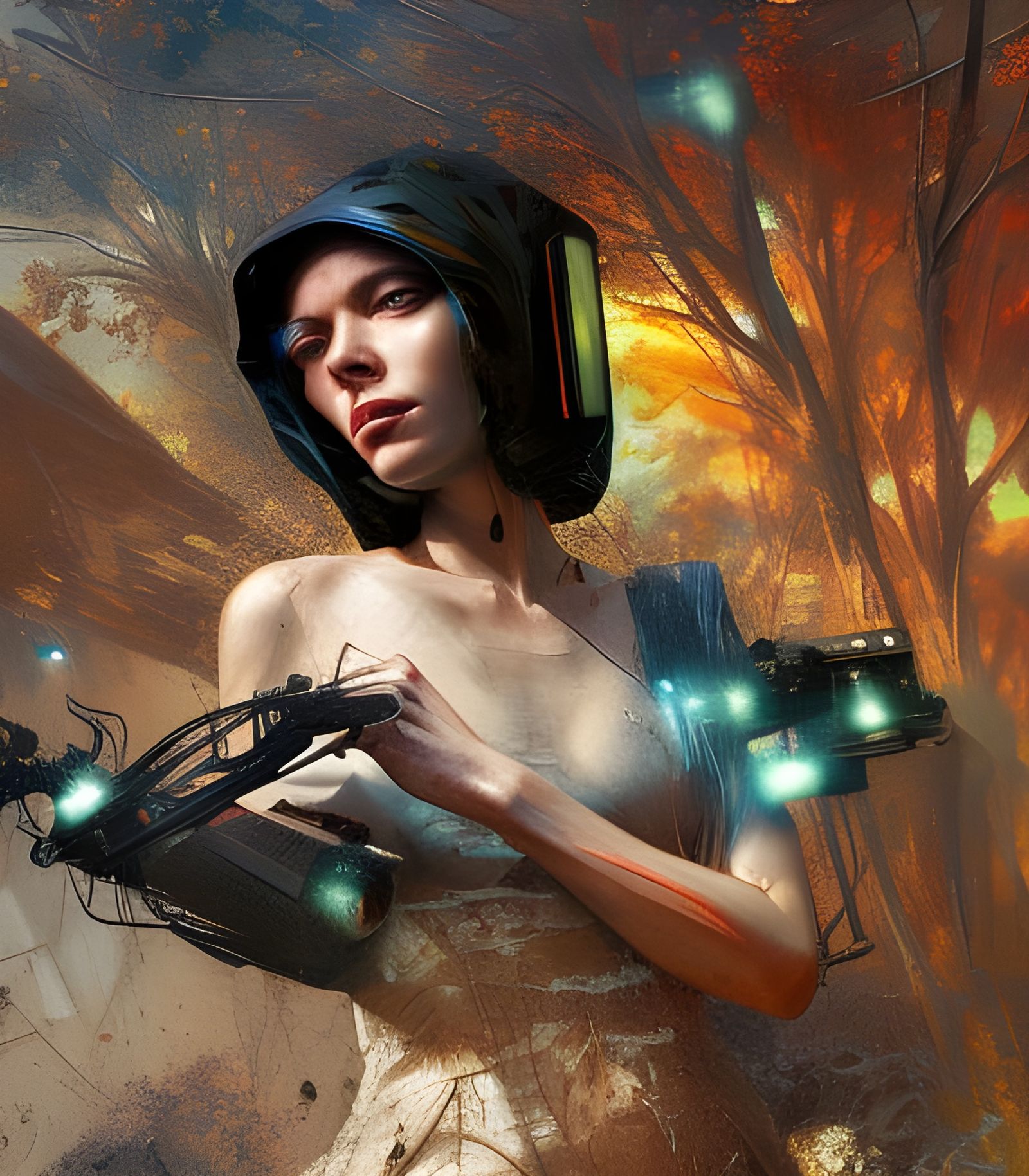 Dystopian Digital Life Simulation as Matte Painting