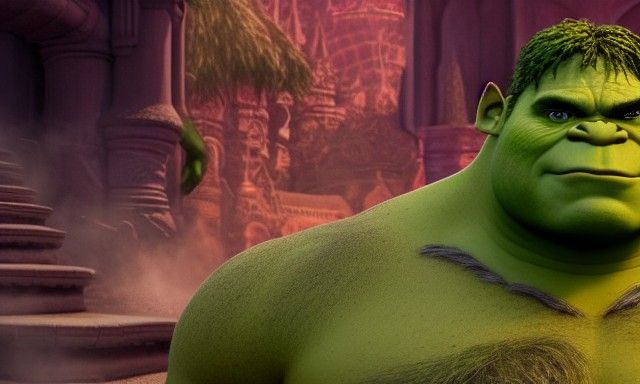 Shrek Hulk Fusion in McFarlane Style