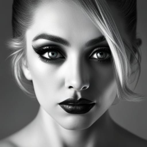 Film Noir Woman with Einstein Eyes, Hypermodern Style