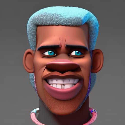 Black Man with Piercings: 3D Digital Art