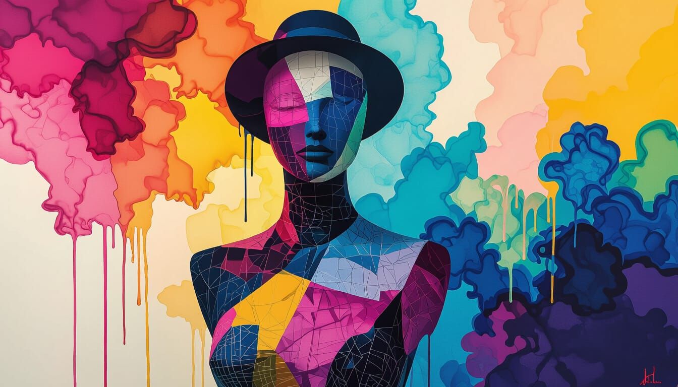 Abstract Cloth Textures in Surreal Collage