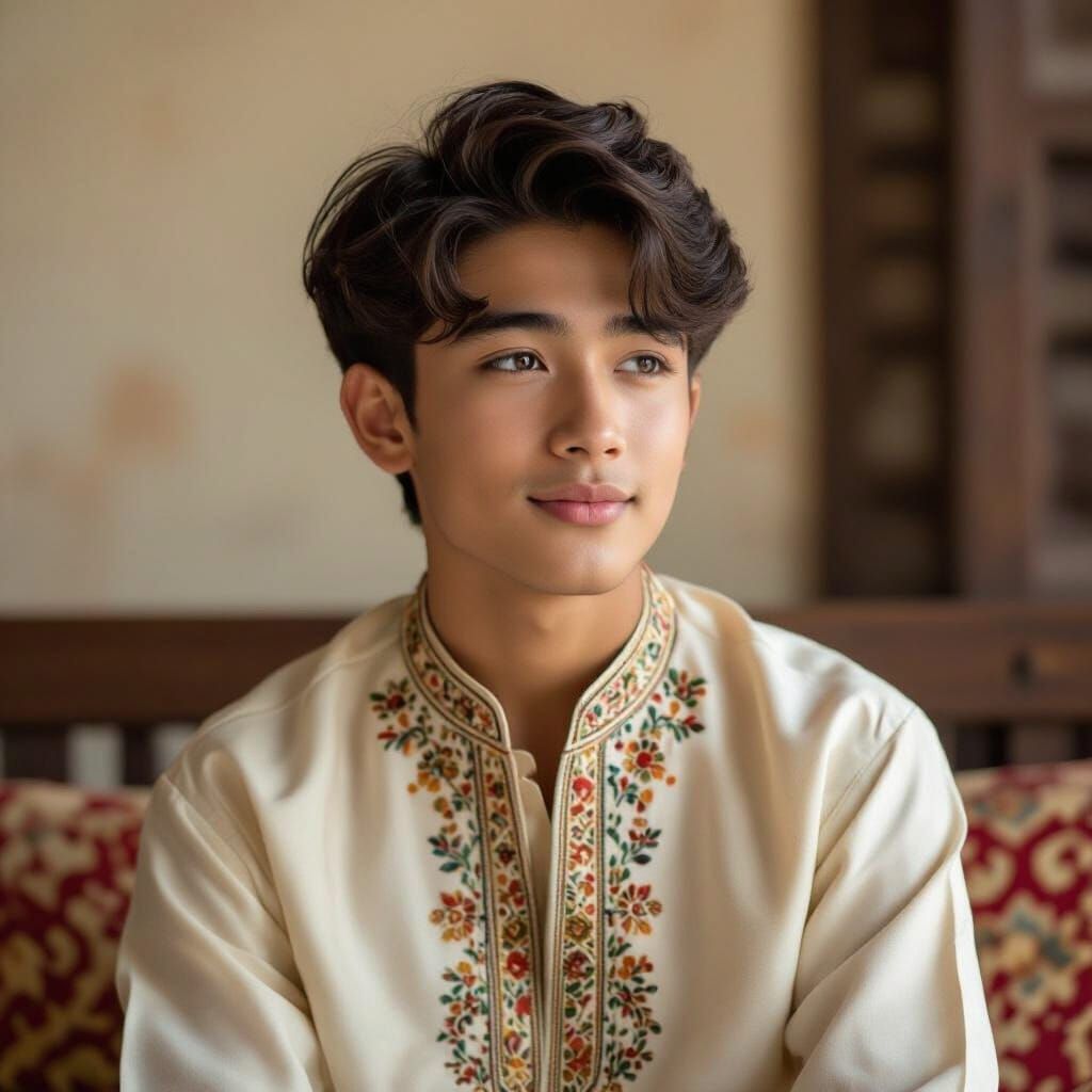 Young Man in Kurta, a Portrait of Lovesick Wonder