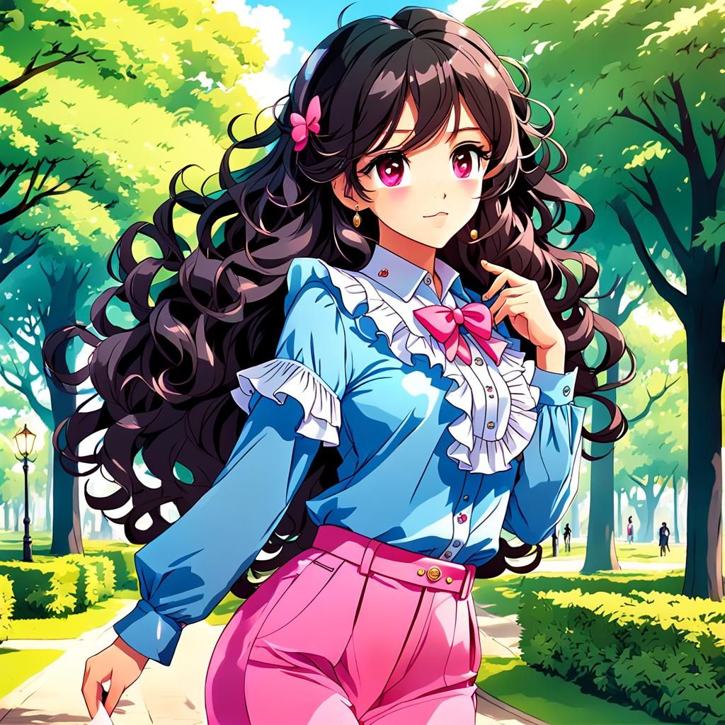 Anime Style Portrait of a Beautiful Young Woman