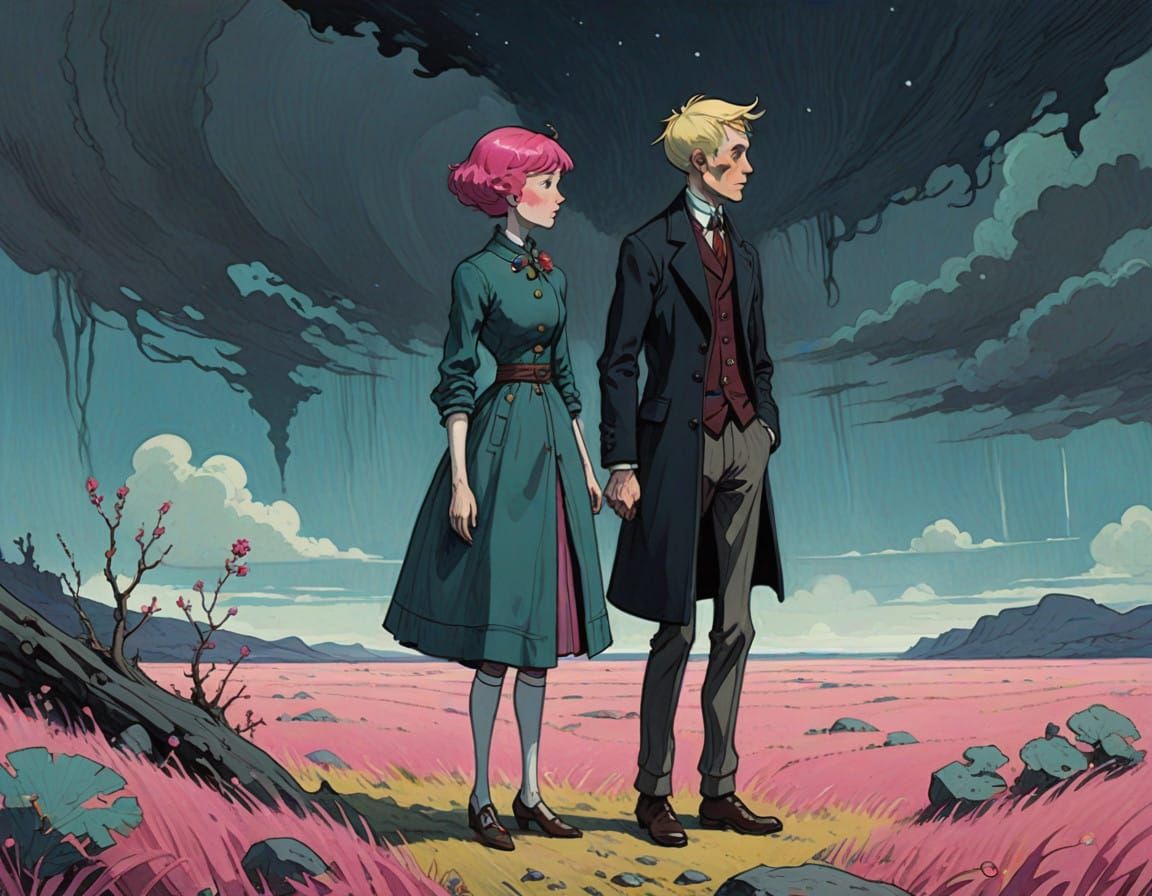 Whimsical Couple Portrait: Weathered Wanderers