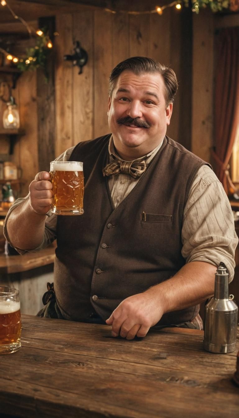 Oktoberfest: Jolly Bavarian Man with Beer in Watercolor