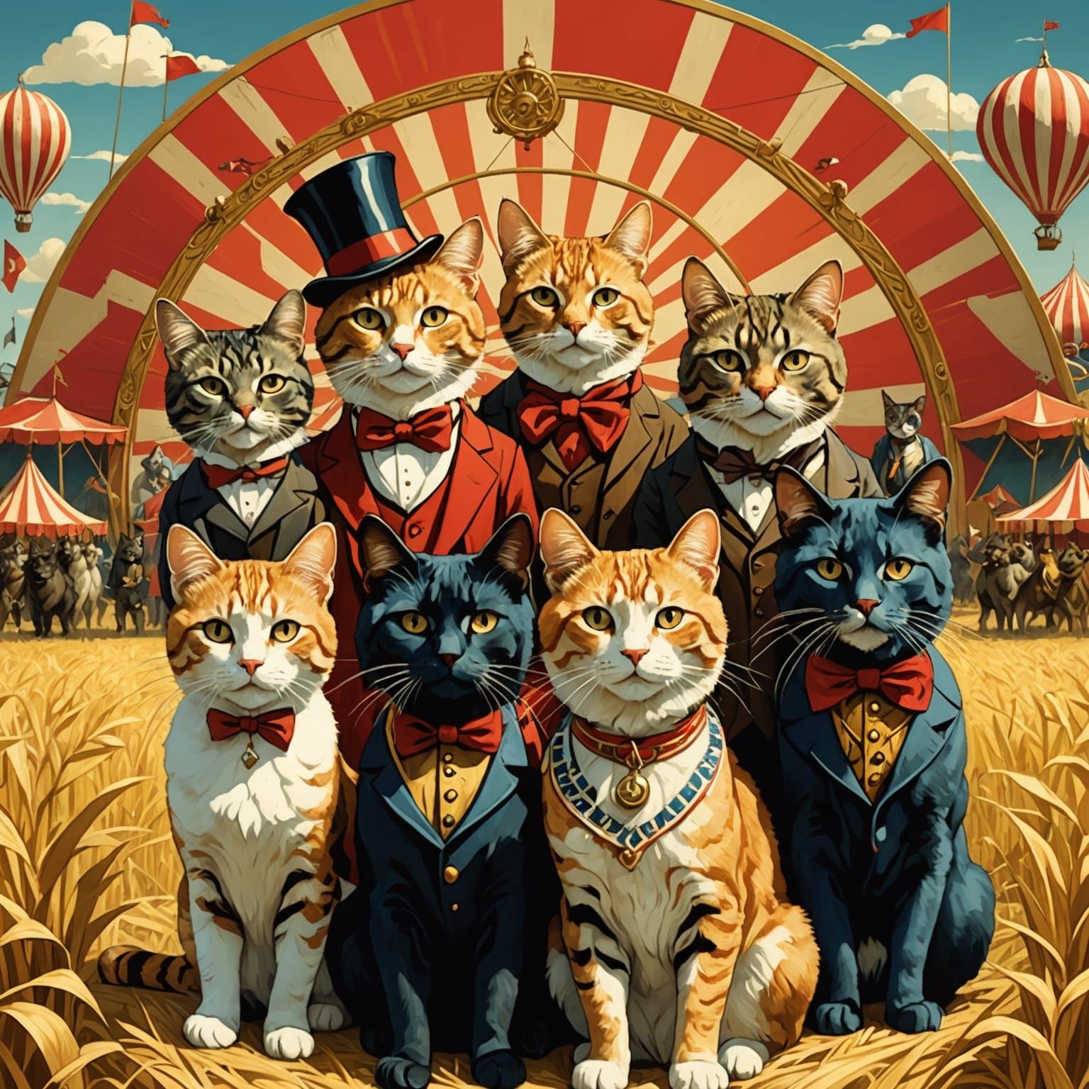 Cats' Circus by Cornfield: Art Nouveau and Cubism