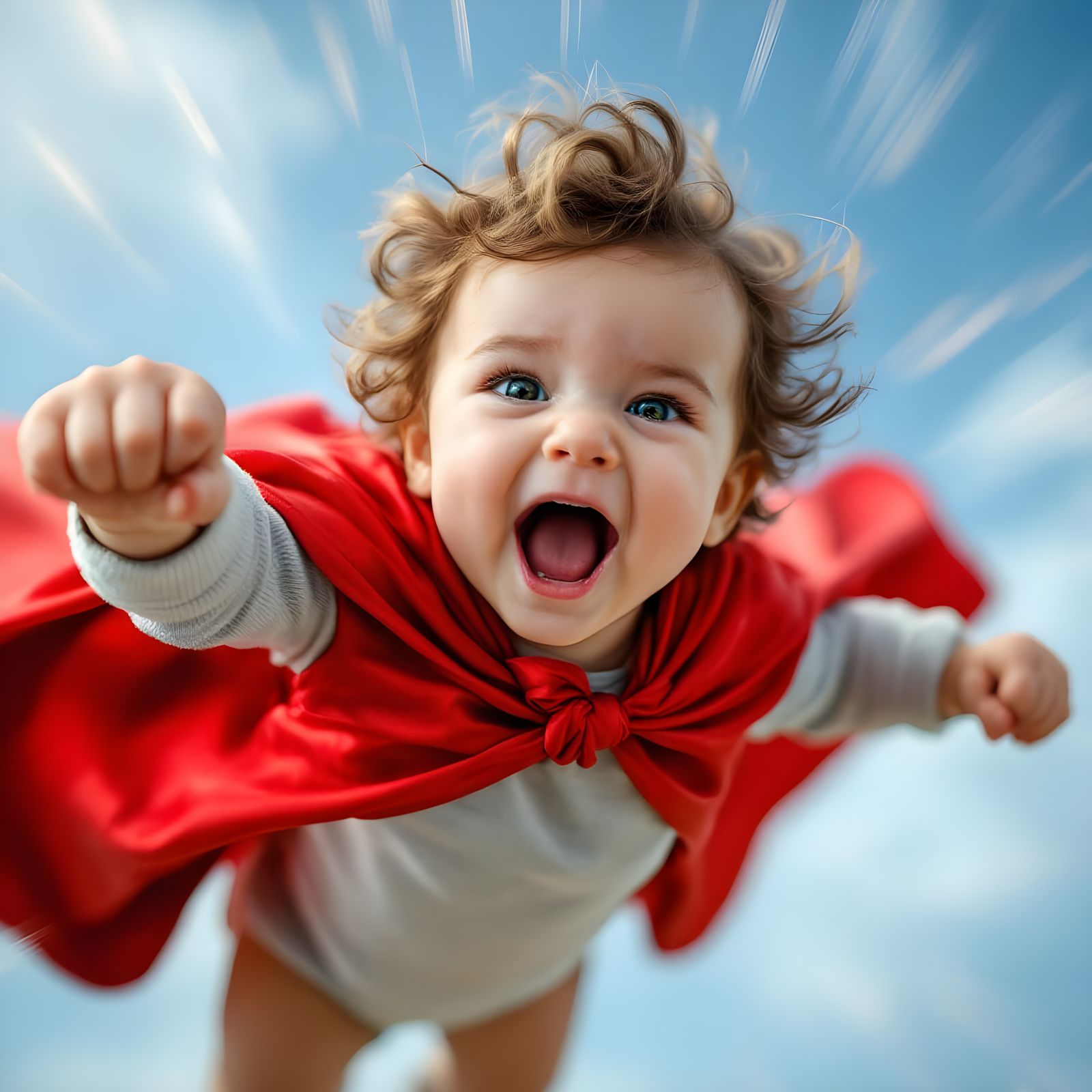 Joyful Baby Soars in Cinematic Action