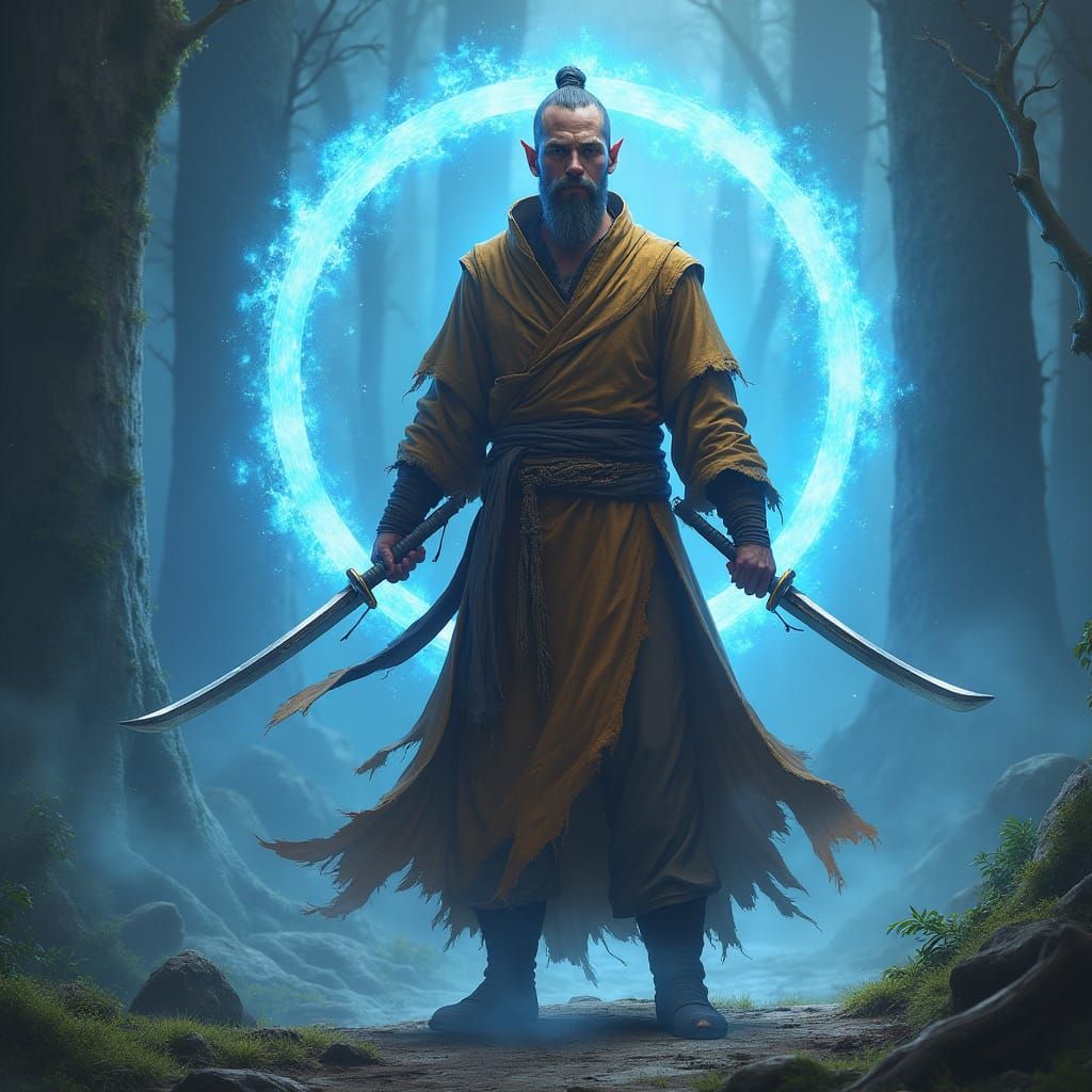Wood Elf Monk with Mystic Aura