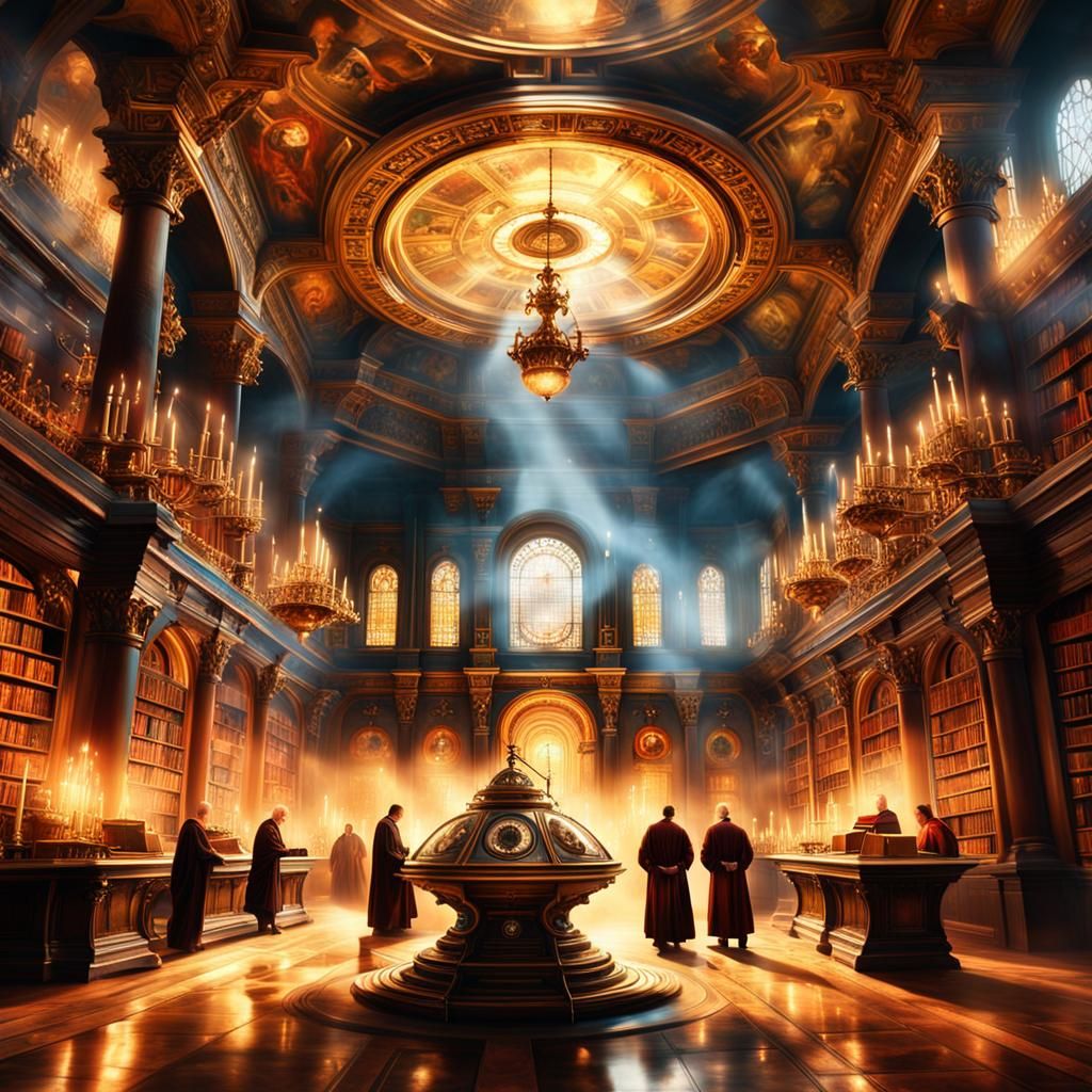 Scientist Monks Unveil a Futuristic Time Machine in a Baroqu...