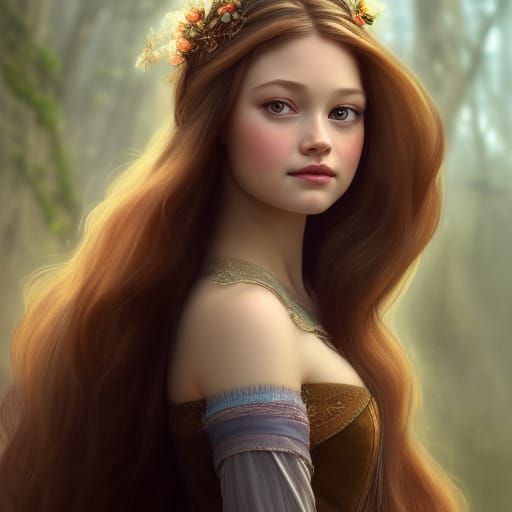 Medieval Princess Portrait in Fantasy Style