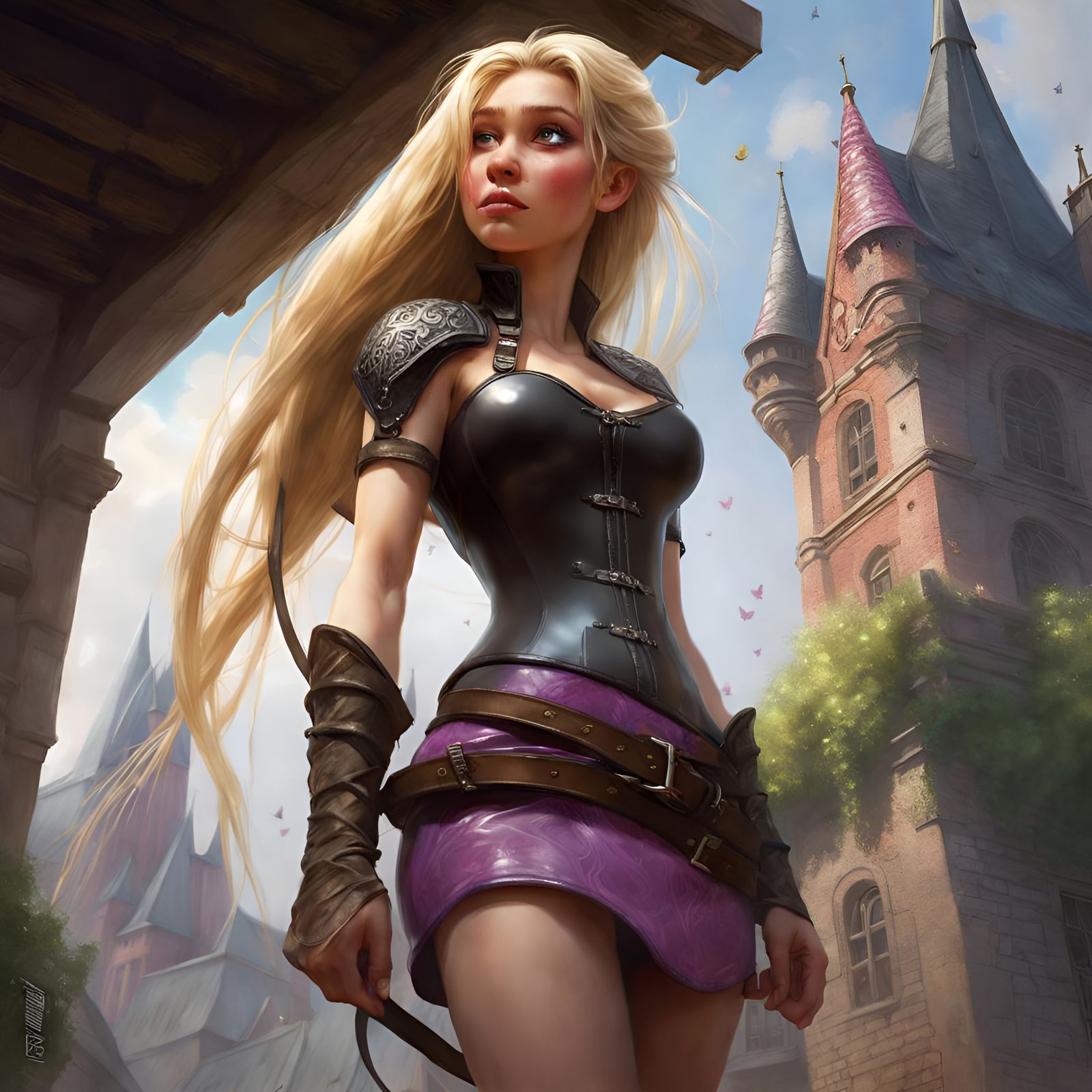 Rapunzel in Latex: Hyperdetailed Fantasy Art