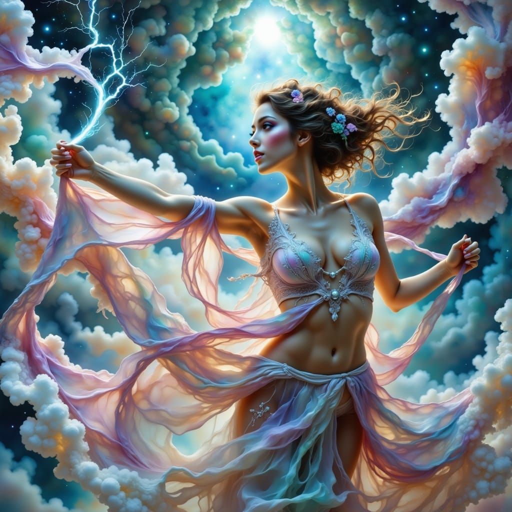 Sensual Fractal Dancer in Hyperrealistic Digital Art