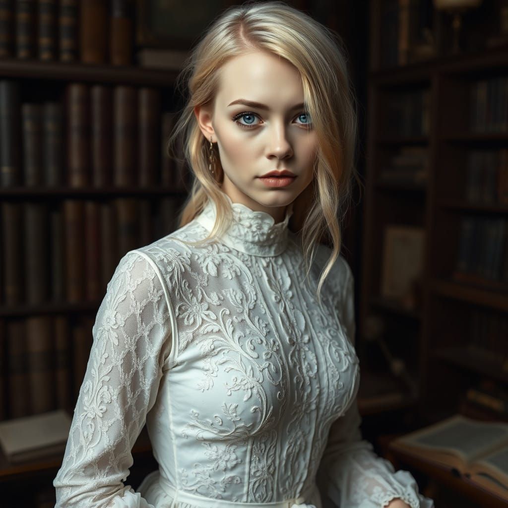 Elegant Academic Enigma: Victorian-Era Gothic Saint