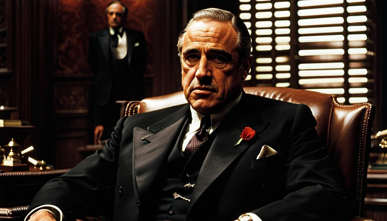 Godfather-esque Scene in Photorealistic 1970s Style