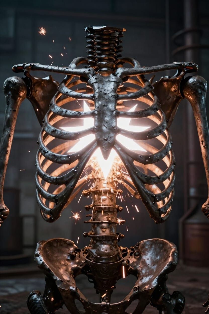Forged Iron Ribcage With Star Glow