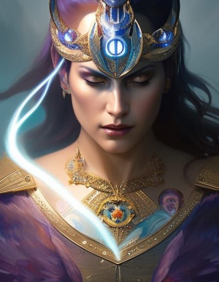 Beautiful Elemental Queen Portrait in Digital Art Style