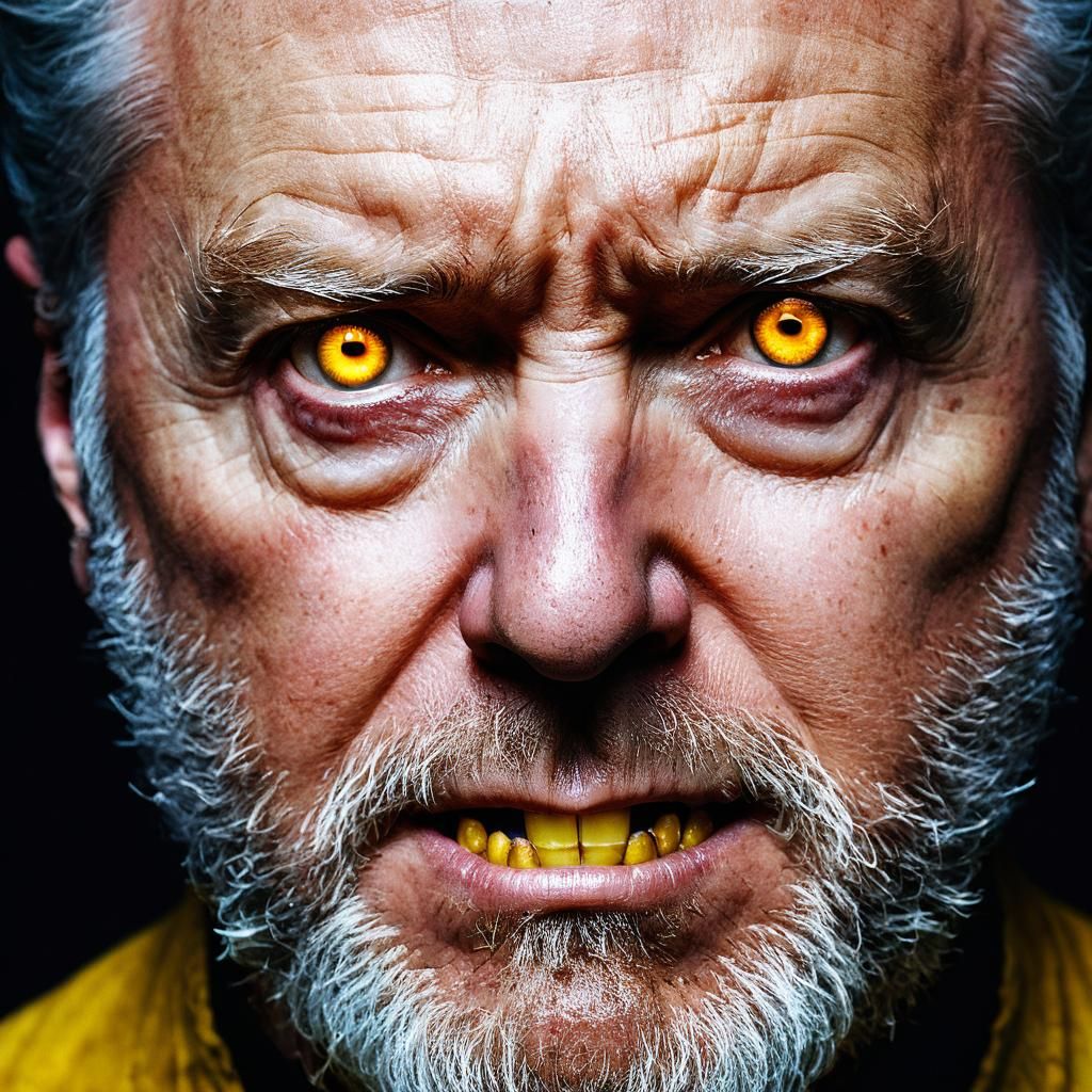 Wolverine Portrait with Glowing Eyes in Stark Realism