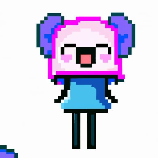 Fun Pixel Art Character in Pastel Colors