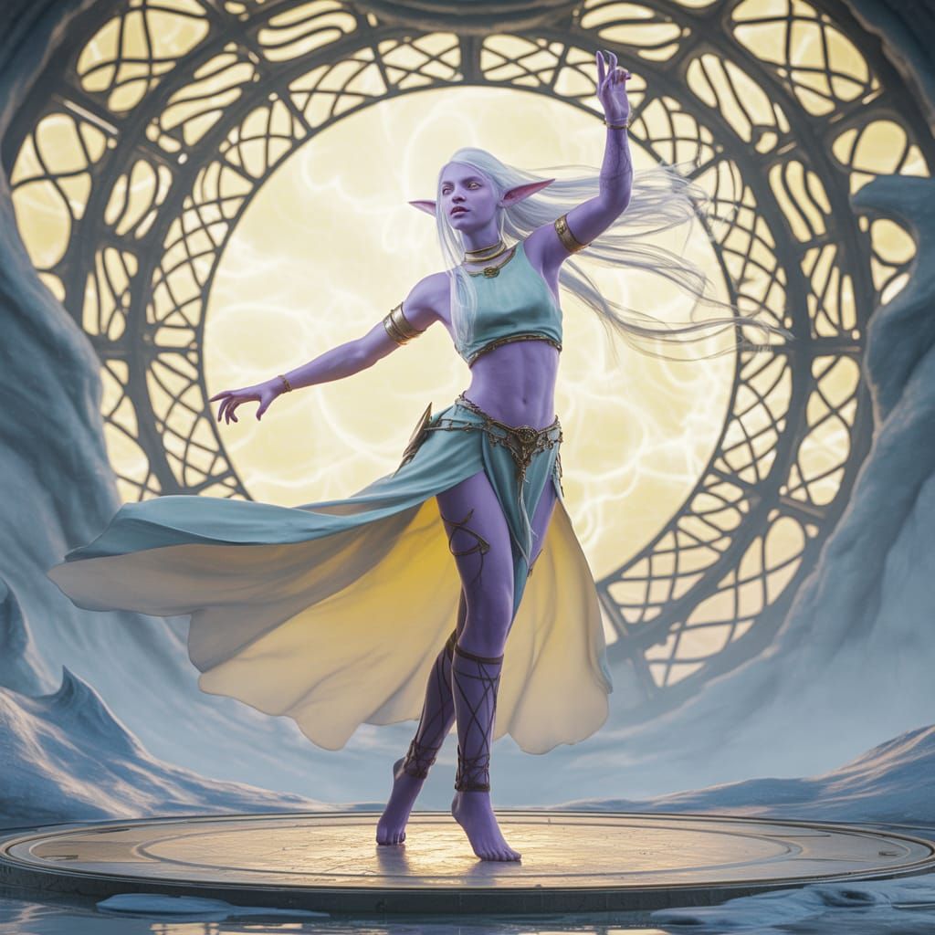 Albino Elf Dance: Dark Fantasy Concept Art