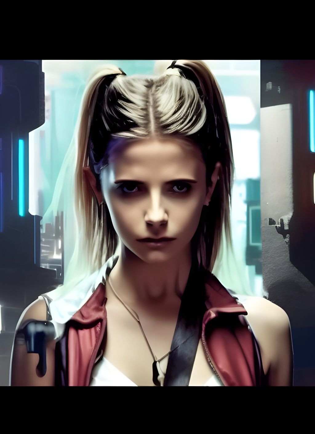 Cyberpunk Buffy the Vampire Slayer in Neon City