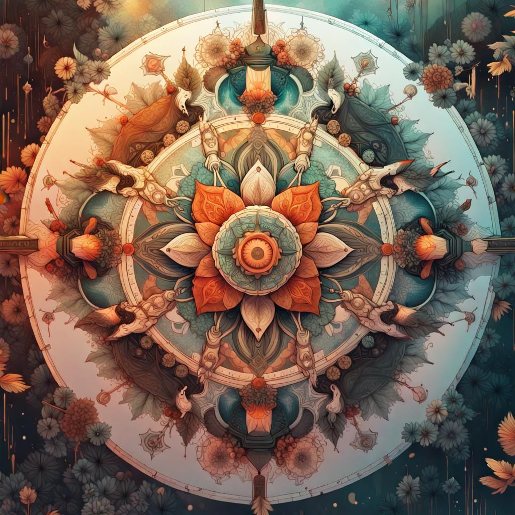 Detailed Mandala in Digital Art Style