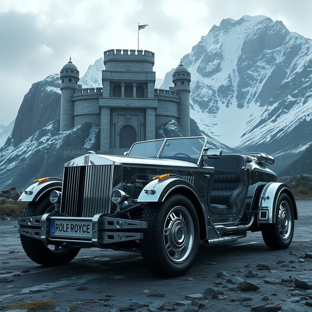Rolls-Royce Kart in Futuristic Mountain Fortress