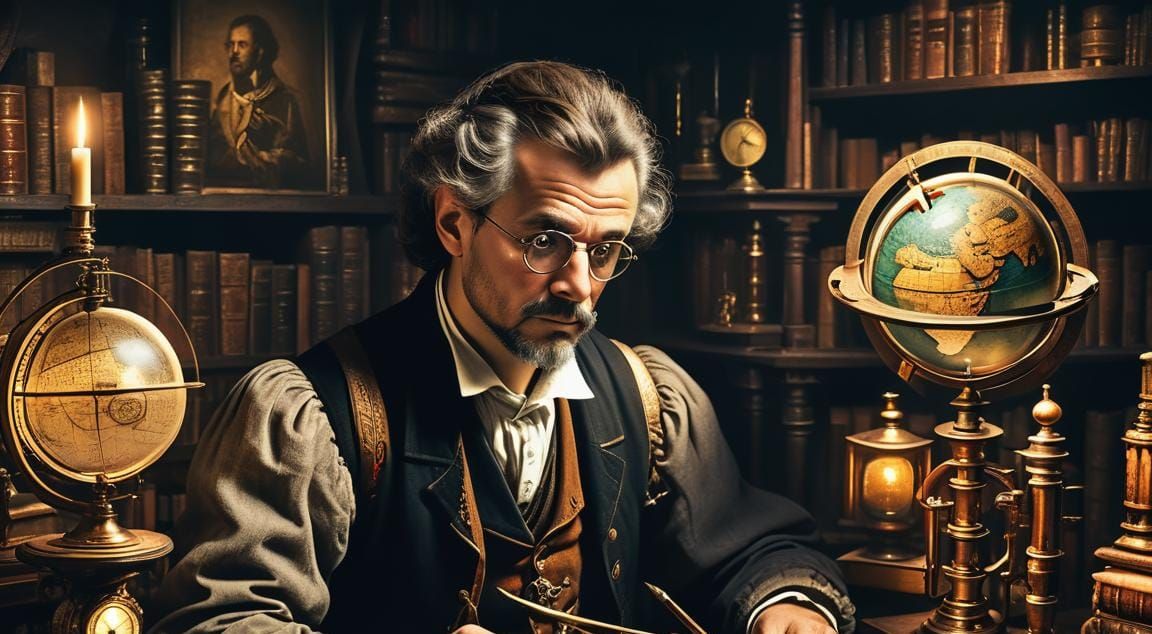 Scholar in Study, Rembrandt-Inspired Lighting