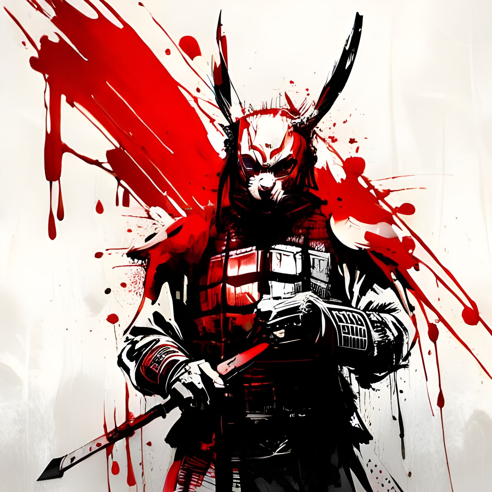 Samurai Rabbit with Blood Sword, Splash Art Style