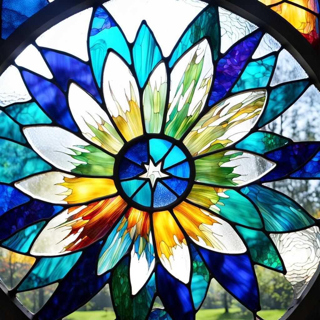 Colorful Stained Glass Panel Design