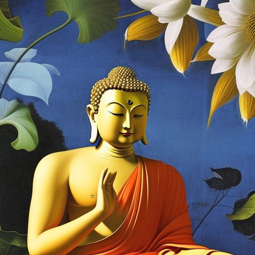 Buddha Meditating: Renaissance-Baroque Fusion
