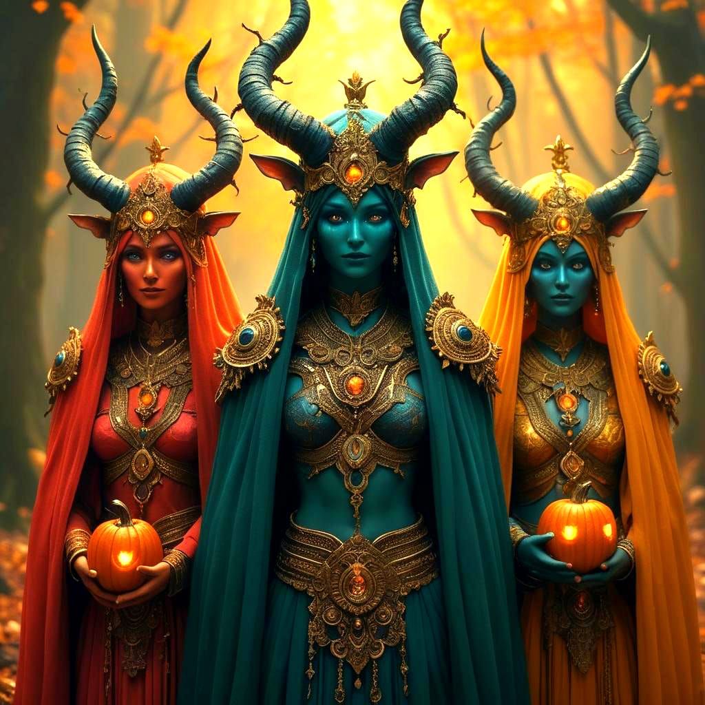 Halloween Gods in Detailed Fantasy Art