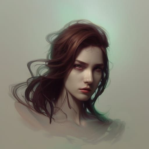 Monster Woman Portrait in Hyperdetailed Style