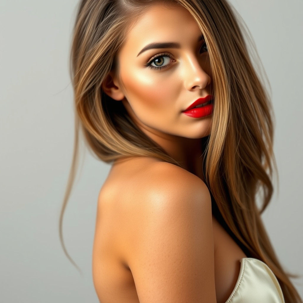 Glamour Shot of a Gorgeous Woman with Flawless Skin