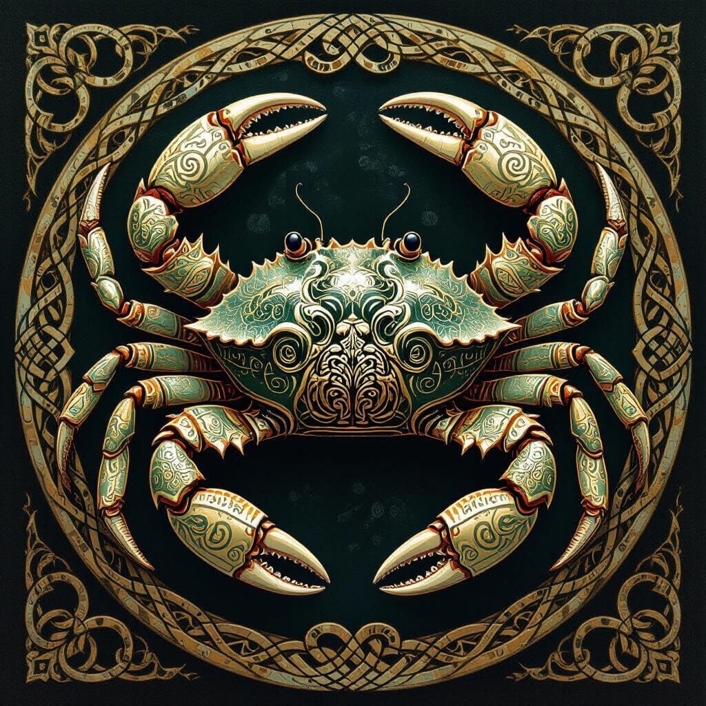 Celtic Crab with Ornate Knotwork Designs