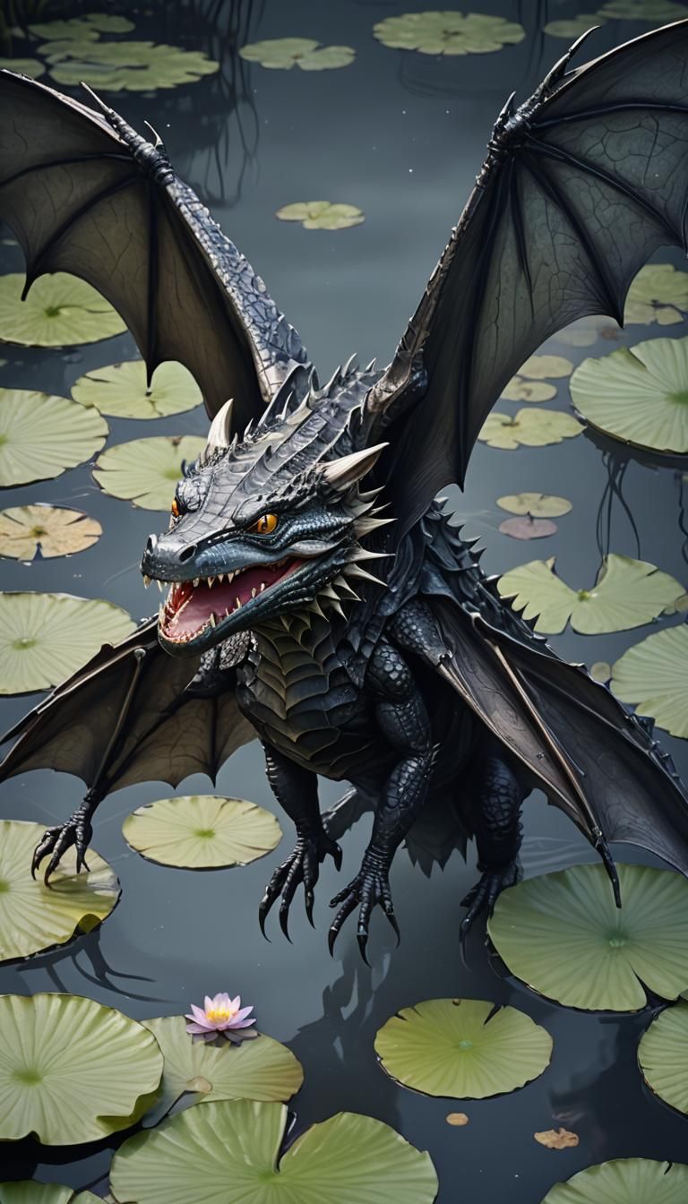 Crocodile-Bat Hybrid Portrait in 3D Anime Art